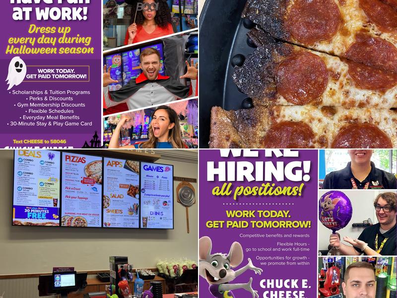 Chuck E. Cheese Menu