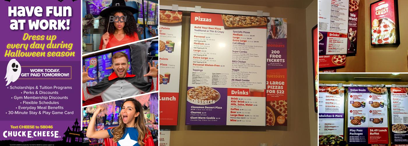 Chuck E. Cheese Menu
