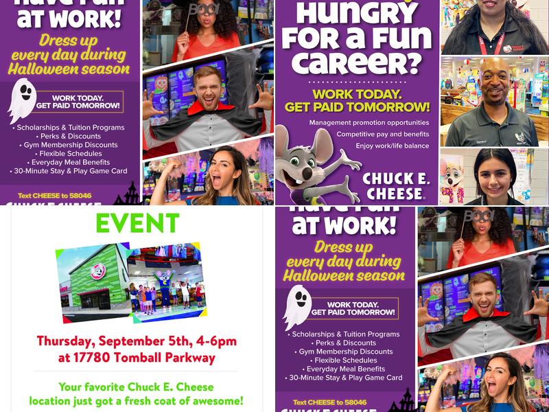 Chuck E. Cheese Menu