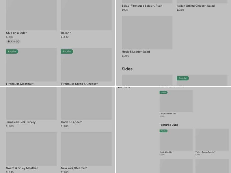 Firehouse Subs Urban Edge Town Centre Menu
