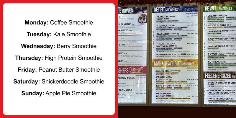 Smoothie King Menu