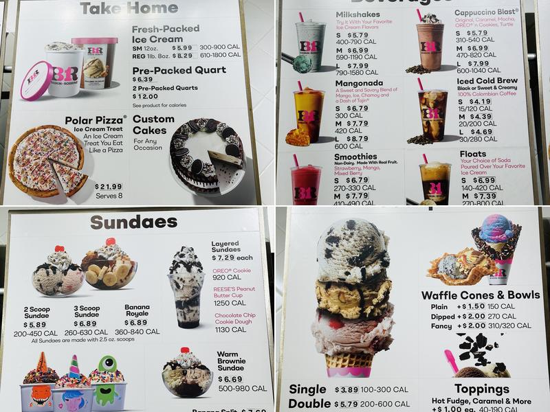 Baskin-Robbins Menu