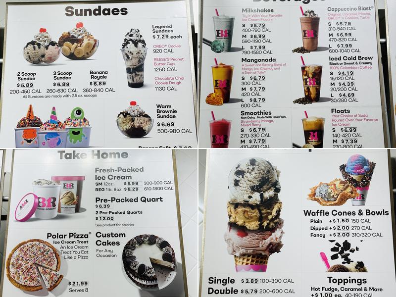 Baskin-Robbins Menu