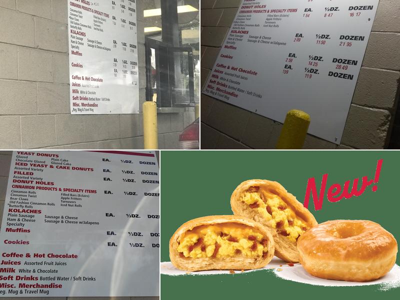 Shipley Do-Nuts Menu