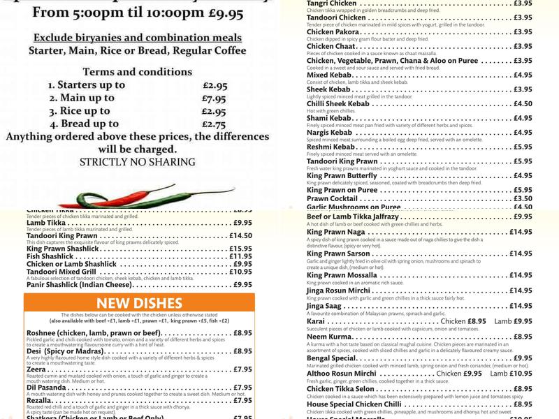 Lea Cross Tandoori Menu