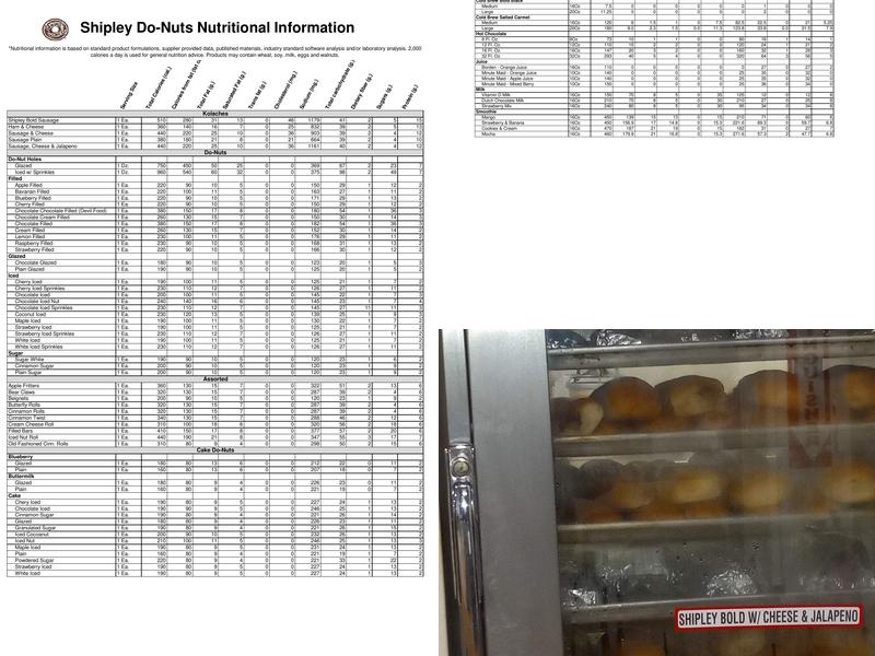 Shipley Do-Nuts Menu