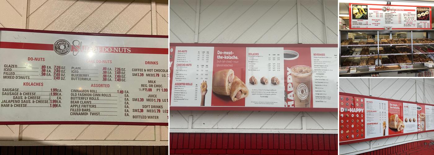 Shipley Do-Nuts Menu