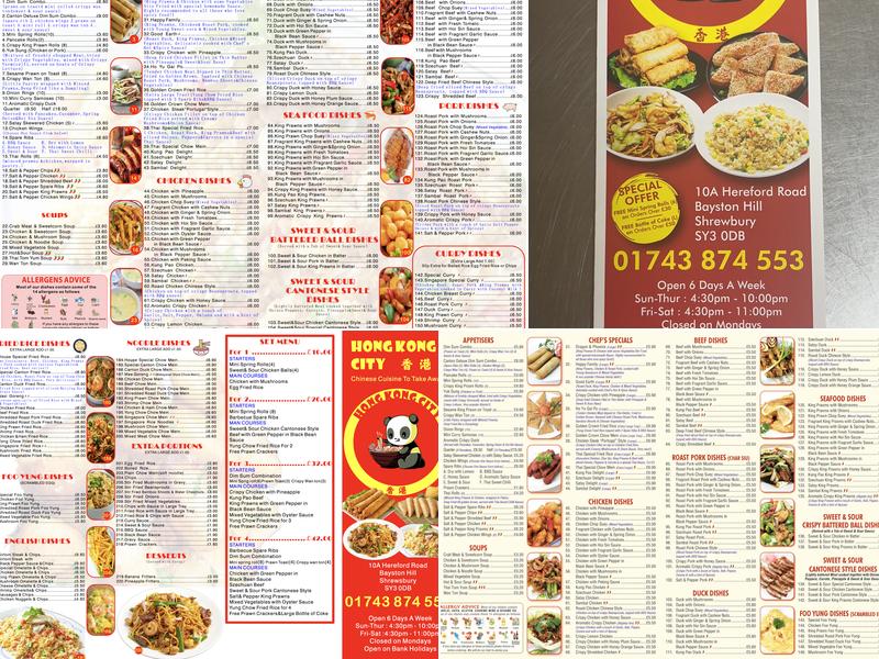 Hong Kong City Menu