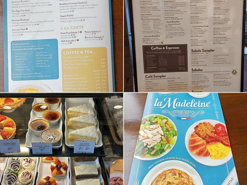 la Madeleine Menu