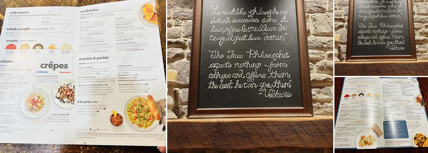 la Madeleine Menu