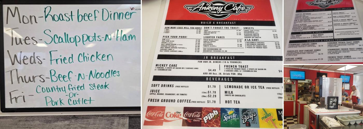 Ankeny Cafe Menu