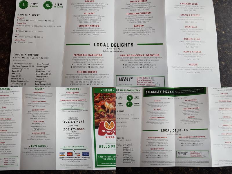 Marco's Pizza Menu