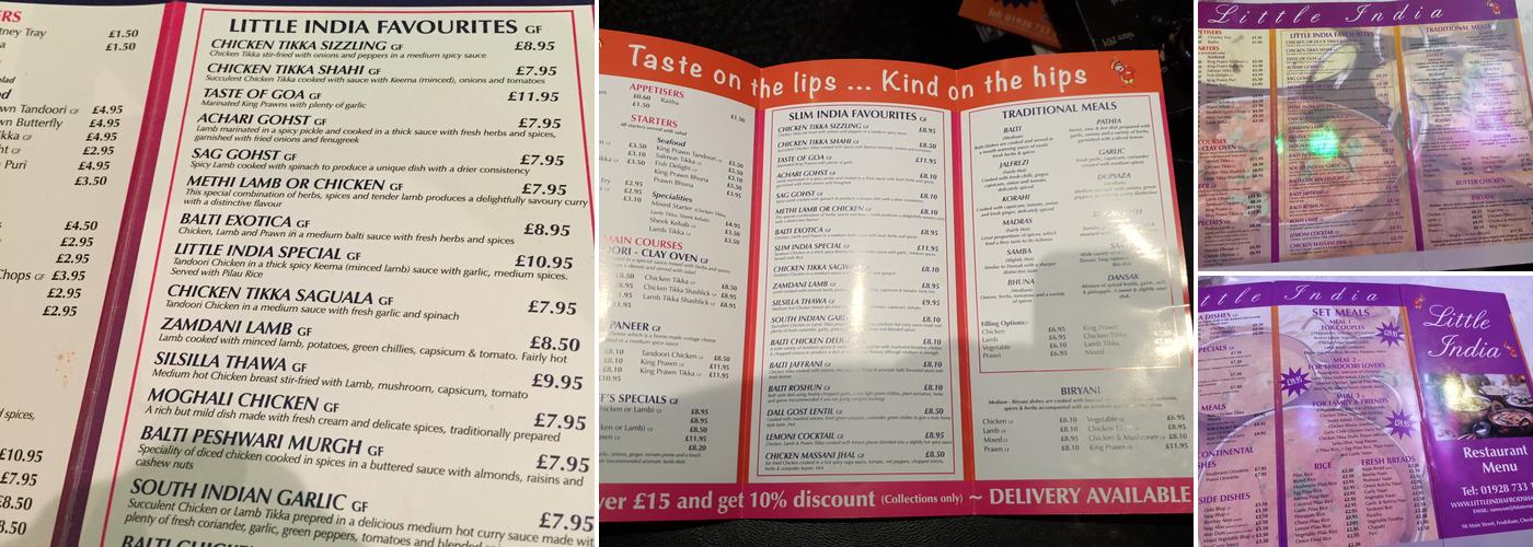 Little India Frodsham 98 Main Street Menu