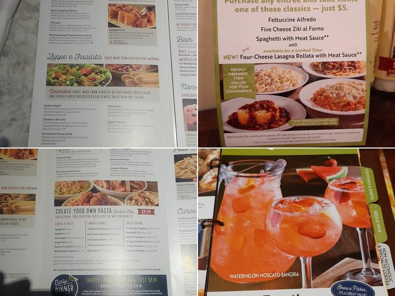 Olive Garden Italian Restaurant Menu