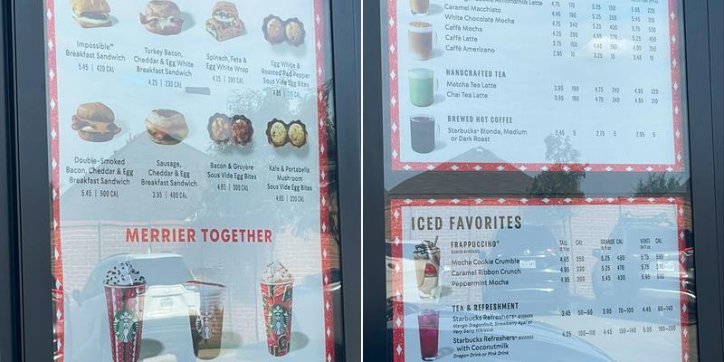 Starbucks Menu