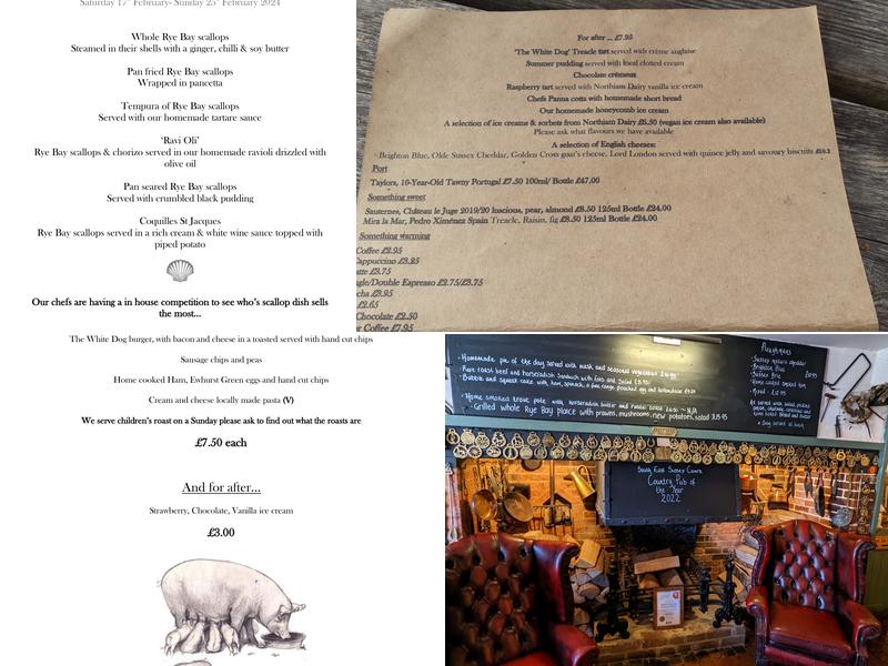 The White Dog Inn Menu
