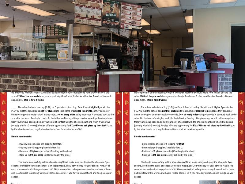 Papa Johns Pizza Menu