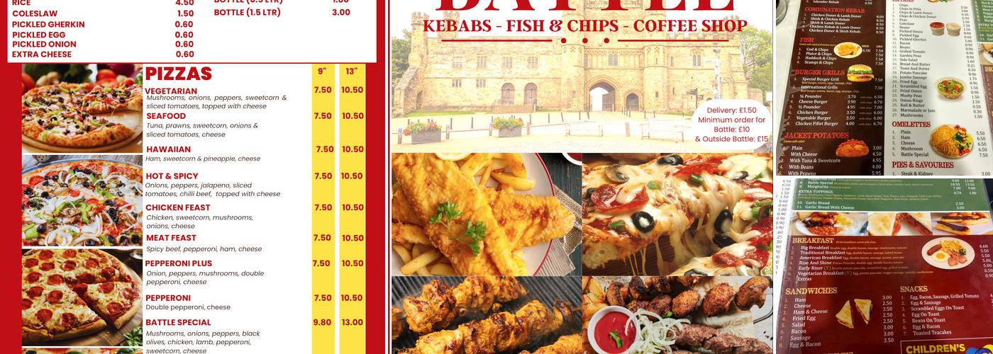 Battle Kebabs & FISH AND CHIPS Cafe Restaurant Menu