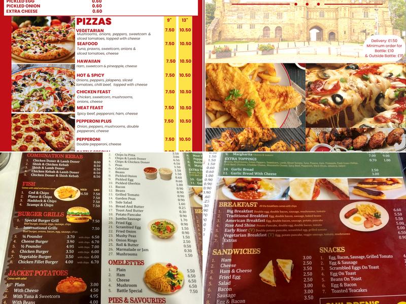 Battle Kebabs & FISH AND CHIPS Cafe Restaurant Menu