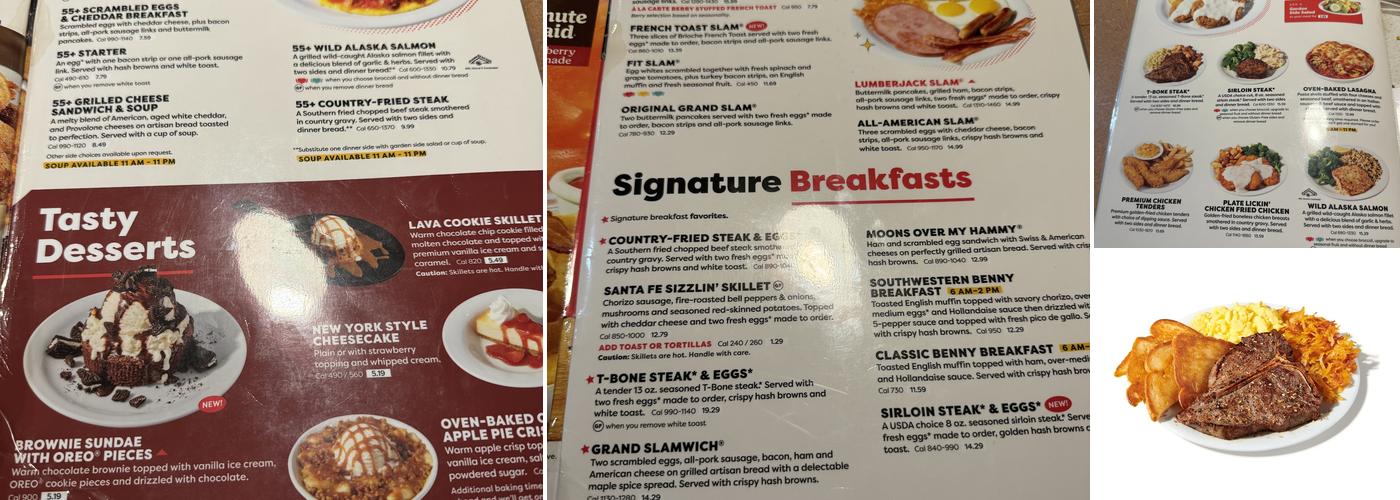 Denny's Restaurant Menu
