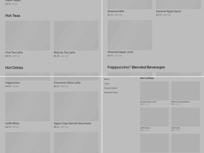 Starbucks Menu