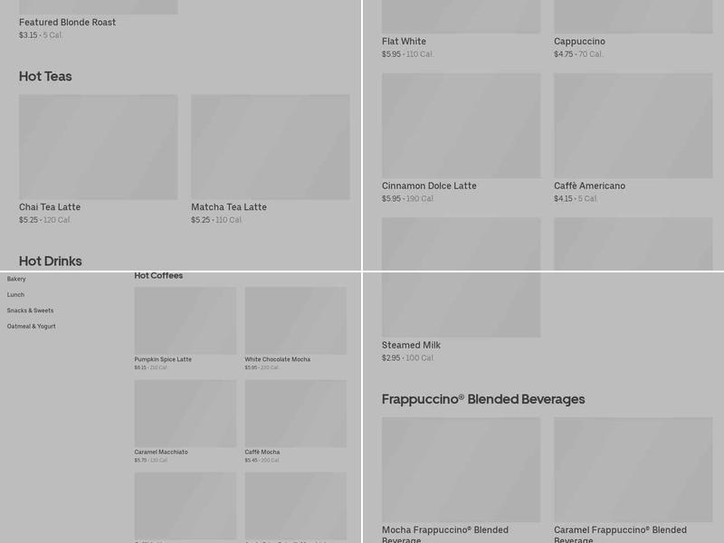 Starbucks Menu