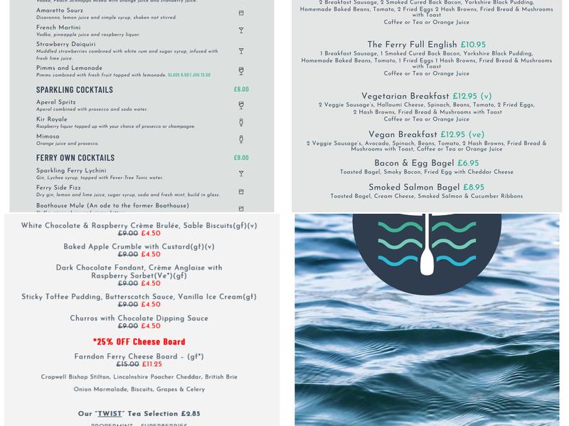 The Farndon Ferry Menu