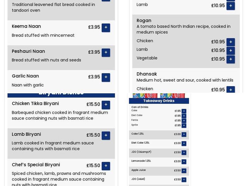 The Everest Inn Menu