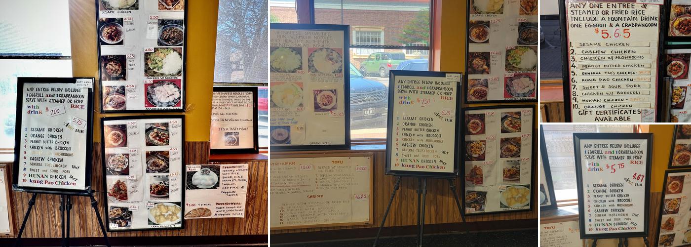 Oriental Express Menu