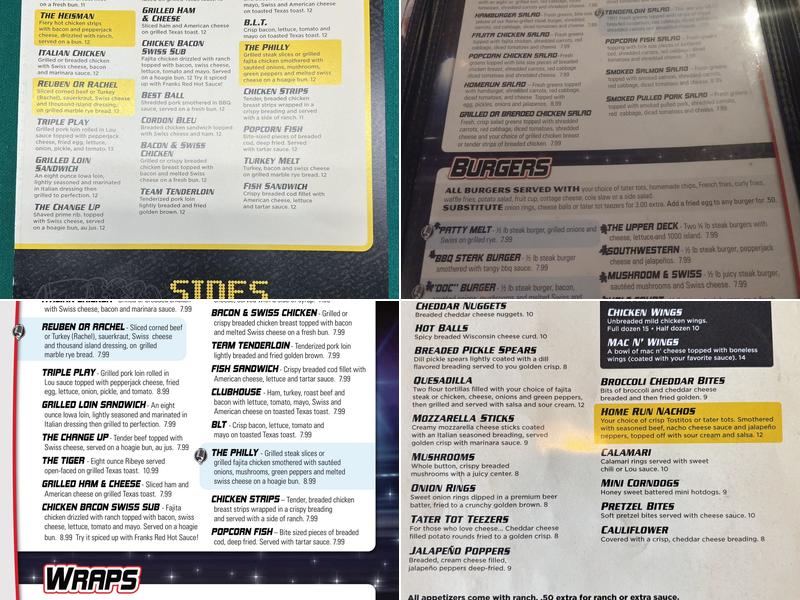 Press Box Grill & Bar Menu