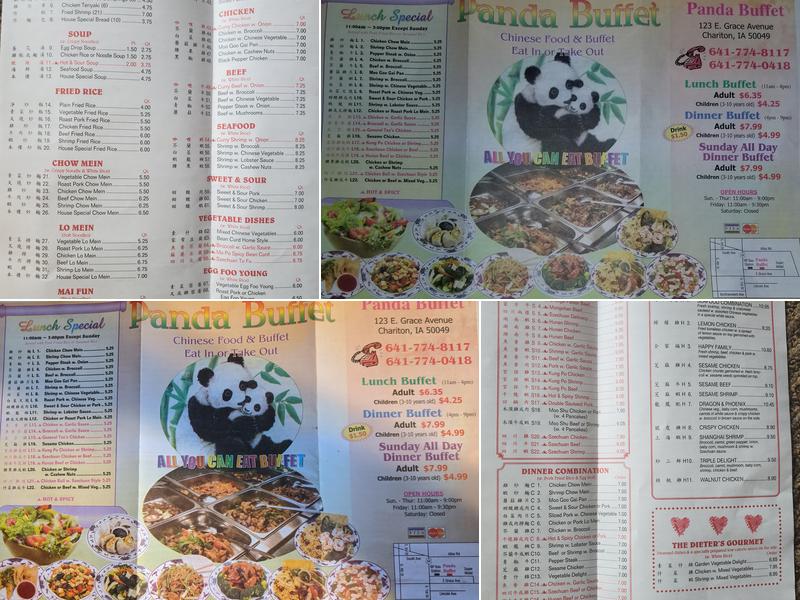 Panda Buffet Menu