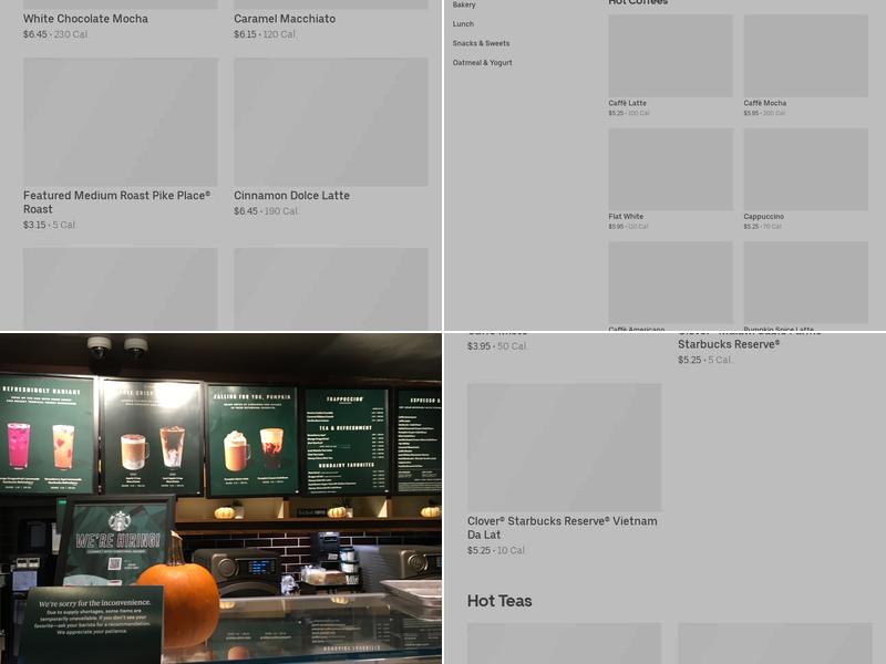 Starbucks Menu