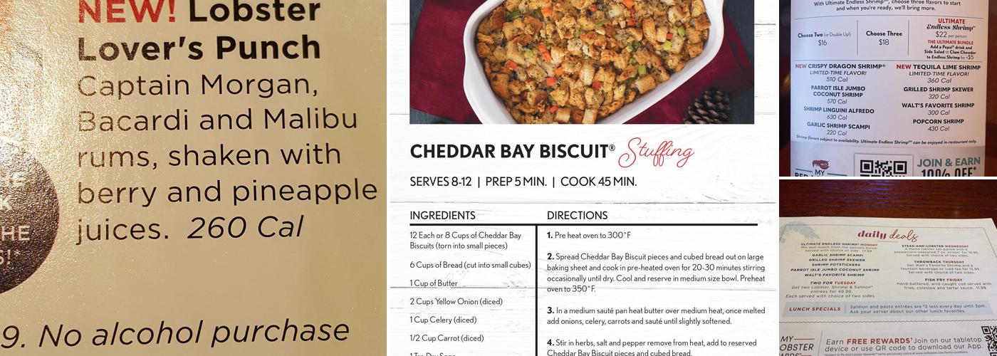 Red Lobster Menu