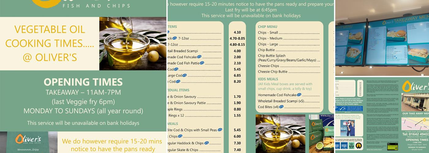 Oliver's Fish & Chip Takeaway Menu