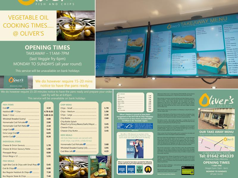Oliver's Fish & Chip Takeaway Menu
