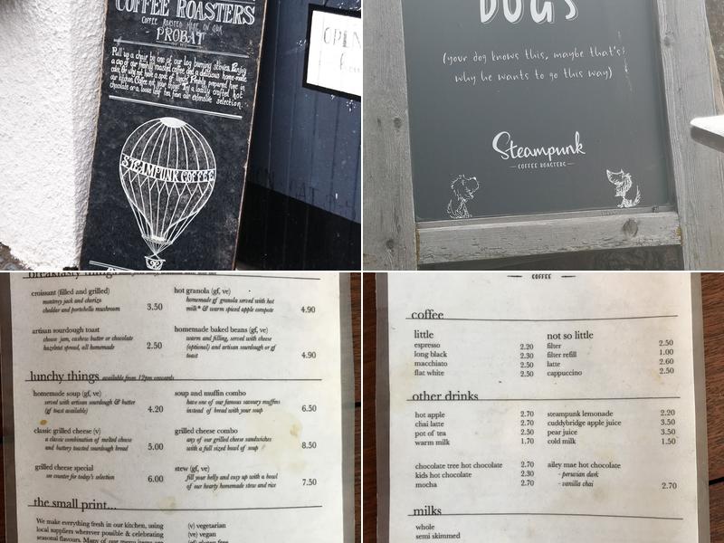 Steampunk Coffee Menu