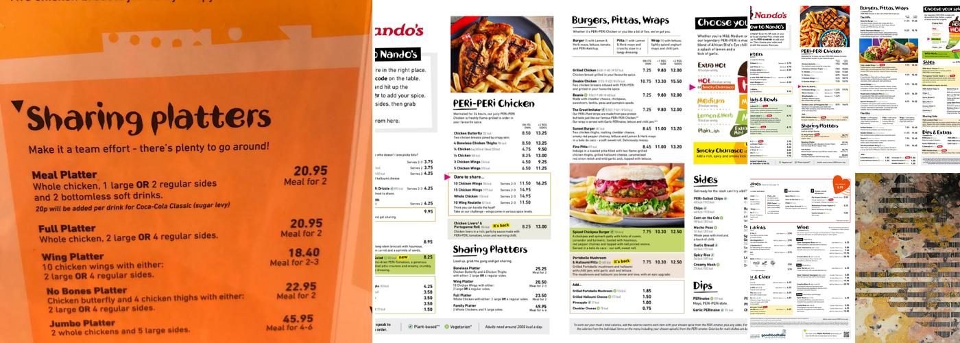 Nando's Reading - Friar Street Menu