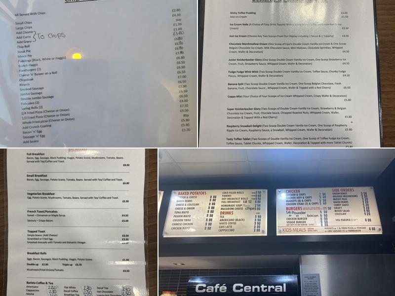 Cafe Central Menu