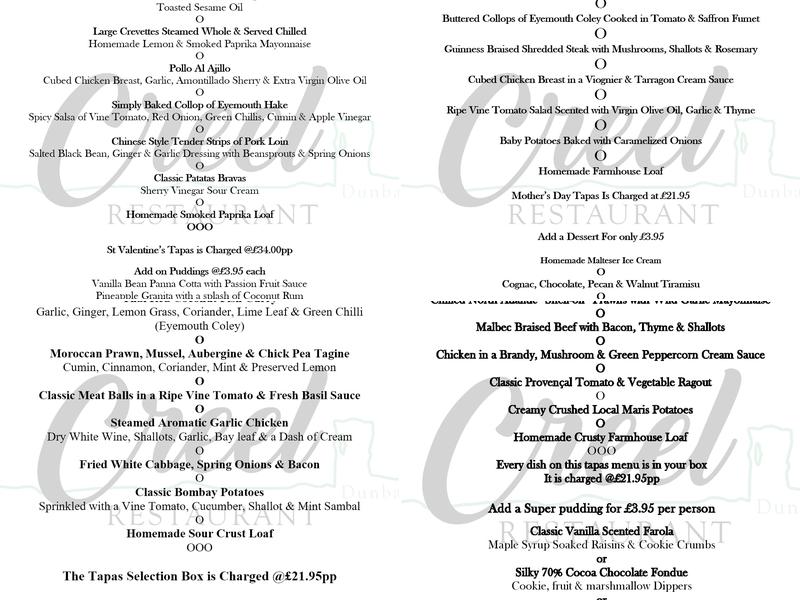 The Creel Menu