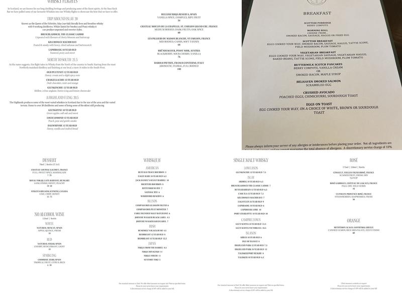 Marine North Berwick Menu