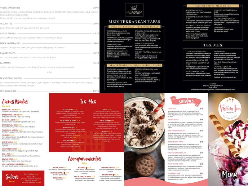 The Victoria Inn / La Terraza Menu