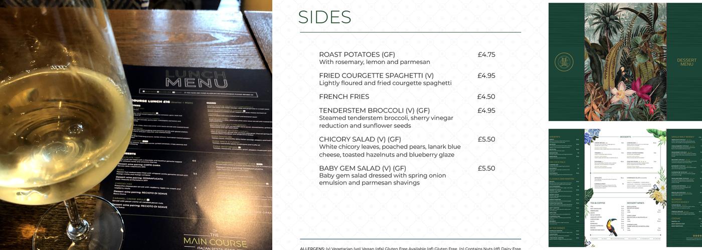 The Main Course Menu