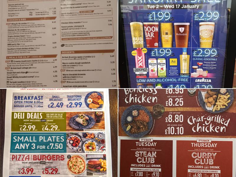 The Hope Tap - JD Wetherspoon Menu