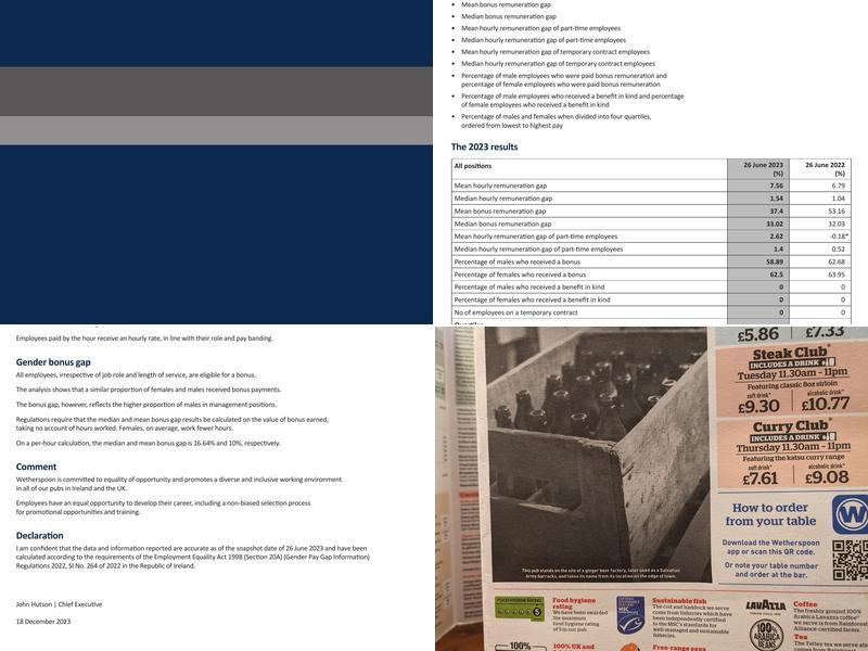 The Back of Beyond Menu