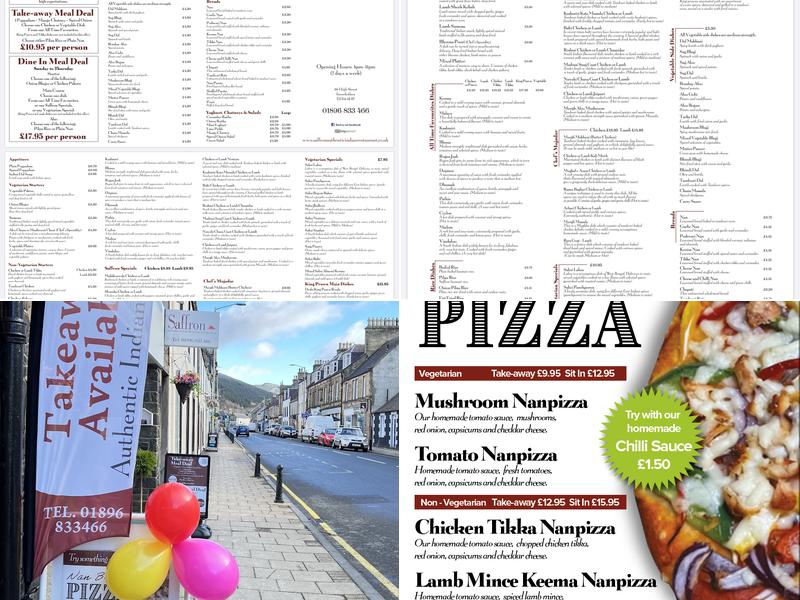 Saffron - Innerleithen (Authentic Indian Restaurant and Takeaway) Menu