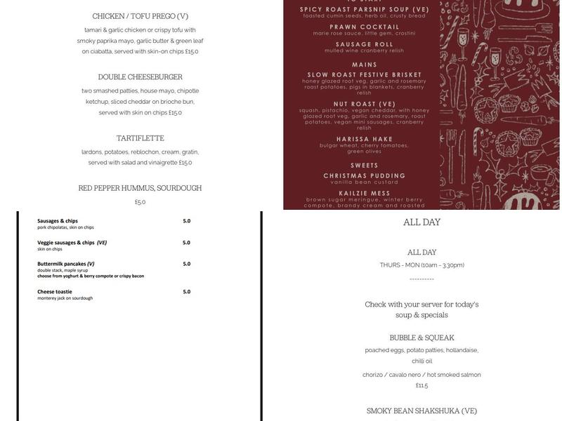 The Courtyard Cafe at Kailzie Gardens Menu