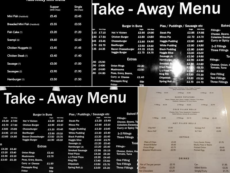 Jim Jack's Fish & Chips - Peebles Menu