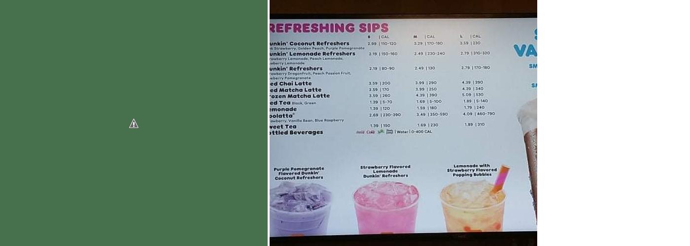 Dunkin' Menu