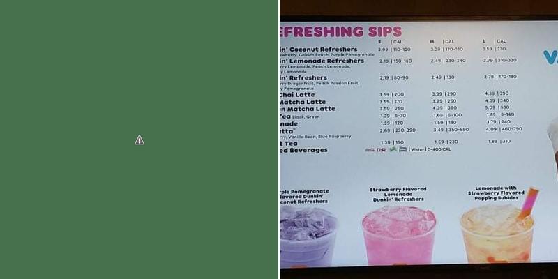 Dunkin' Menu