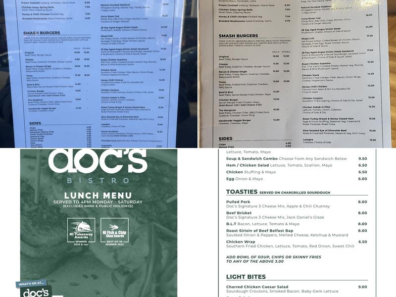 Doc's Café and Fish & Chips Newcastle Menu